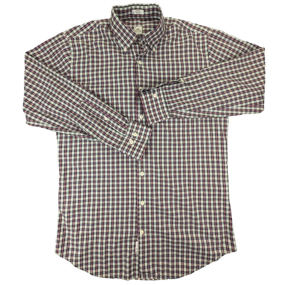 Peter Millar Shirt XL Men's Pink Plaid Button Down Long Sleeve 100% Cotton